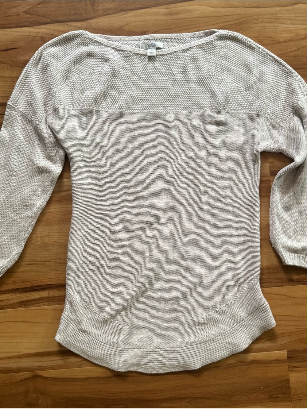 Crate&Barrel Light Cream Boatneck Knit Sweater
